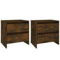 Bedside Cabinets 2 pcs Brown Oak 45x34.5x44.5 cm Engineered Wood