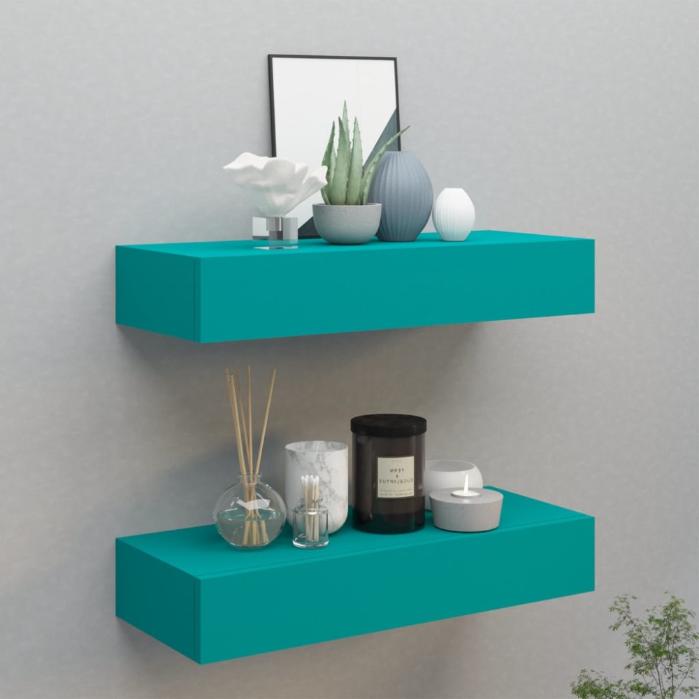 Wall-mounted Drawer Shelf Concrete Grey 60x23.5x10cm MDF