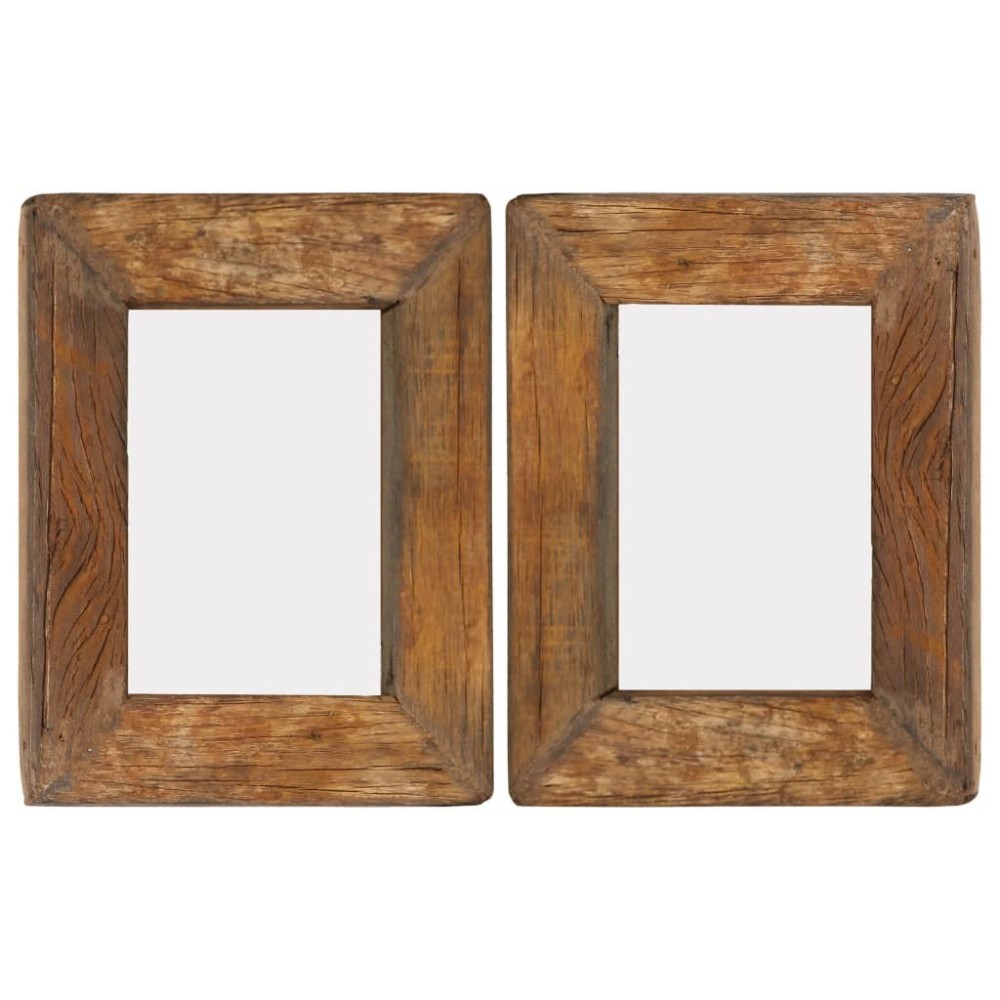 Photo Frames 2 pcs 90x70 cm Solid Reclaimed Wood and Glass