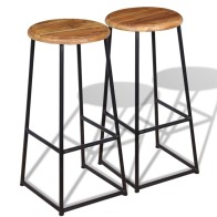 Bar Stools 2 pcs Solid Teak...