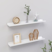 Wall Shelves 2 pcs Concrete Grey 40x9x3 cm