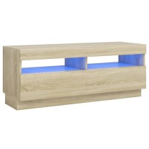 TV-Schrank mit LED-Leuchten Räuchereiche 100x35x40 cm