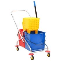 Cleaning Trolley with Buckets and Wringer PP&Oxford Fabric