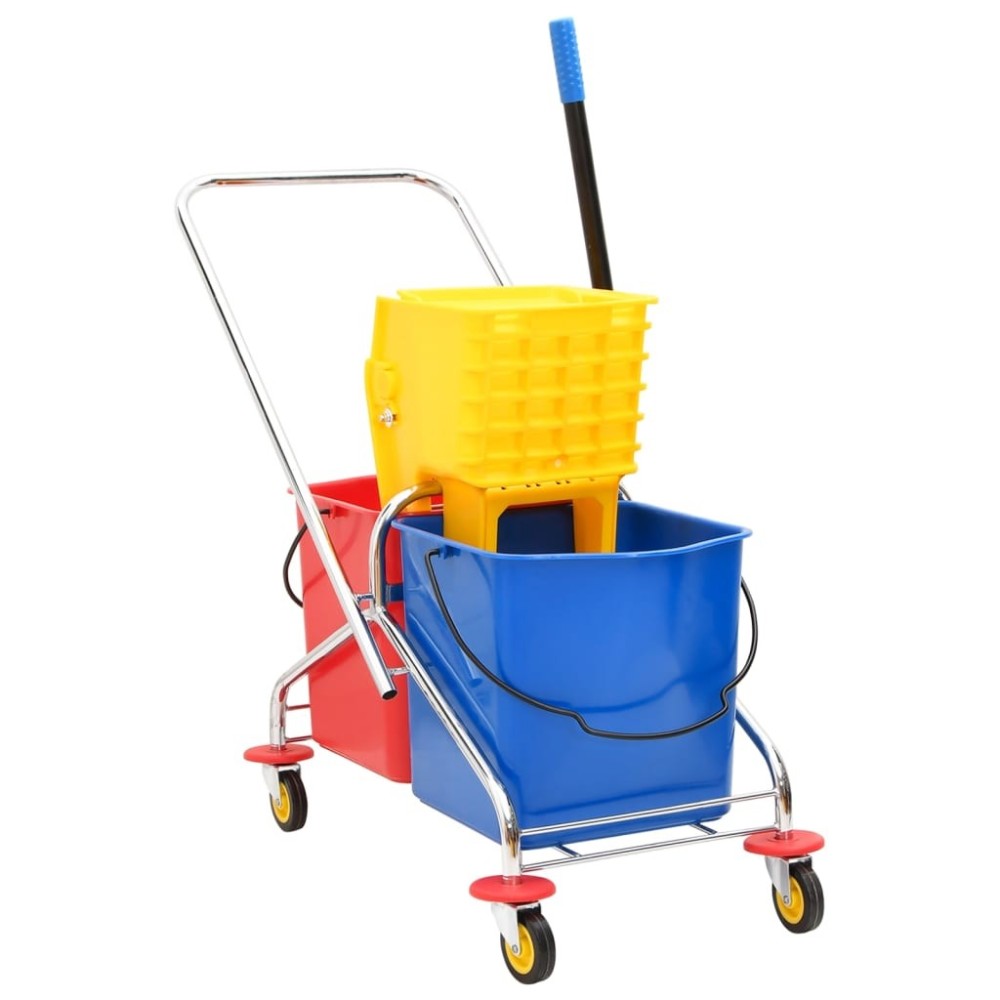 Cleaning Trolley with Buckets and Wringer PP&Oxford Fabric