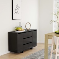 Sideboard with 3 Drawers Concrete Grey 120x41x75 cm Engineered Wood