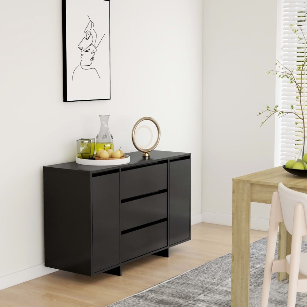 Sideboard with 3 Drawers Concrete Grey 120x41x75 cm Engineered Wood