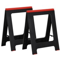Foldable Work Trestles 2 pcs Black and Red Polypropylene 350 kg