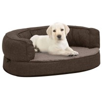 Ergonomic Dog Bed Mattress 90x64 cm Linen Look Fleece Grey