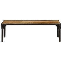 Coffee Table Solid Rough Mango Wood and Steel 110 cm