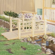 Garden Bridge with Chain Railings 150x67x56cm Solid Wood Spruce