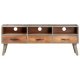 TV Cabinet Grey 130x35x51 cm Solid Rough Mango Wood
