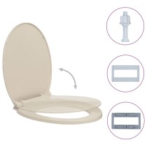 Soft-Close Toilet Seat Quick Release Beige Oval