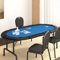 10-Player Folding Poker Tabletop Green 208x106x3 cm