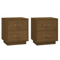 Bedside Cabinet Black 40x34x45 cm Solid Wood Pine