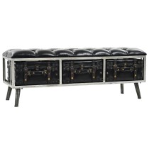 Storage Bench 110 cm Black Artificial Leather