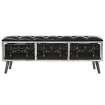 Storage Bench 110 cm Black Artificial Leather