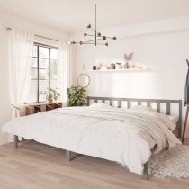 Bed Frame Solid Wood Pine 135x190 cm Double