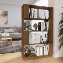 Bücherregal/Raumteiler Weiß 80x25x132 cm Massivholz Kiefer