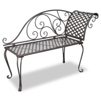 Garten-Chaiselongue 128 cm Metall Antik Weiß