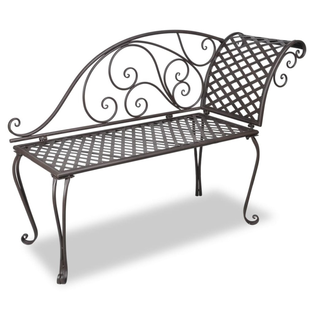 Garden Chaise Lounge 128 cm Metal Antique White