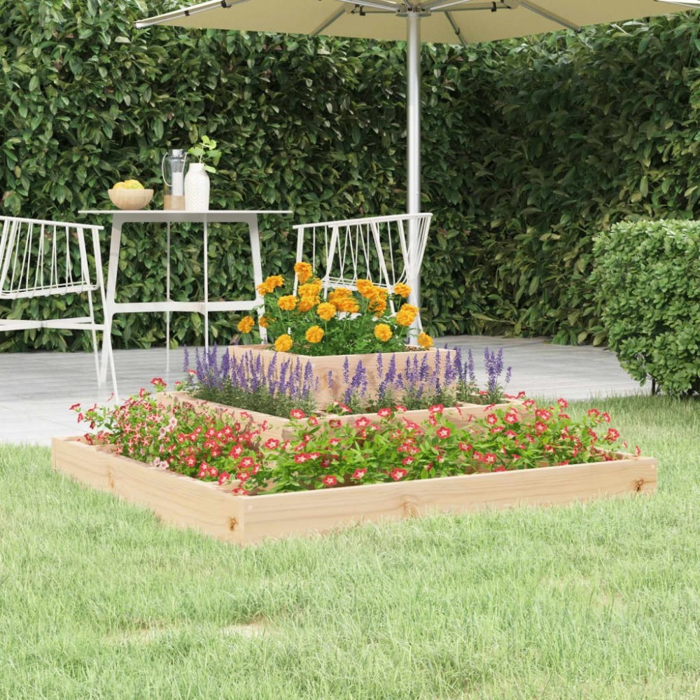 Planter Black 80x80x27 cm Solid Wood Pine