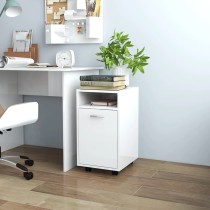 Side Cabinet with Wheels High Gloss Black 33x38x60 cm Engineered Wood