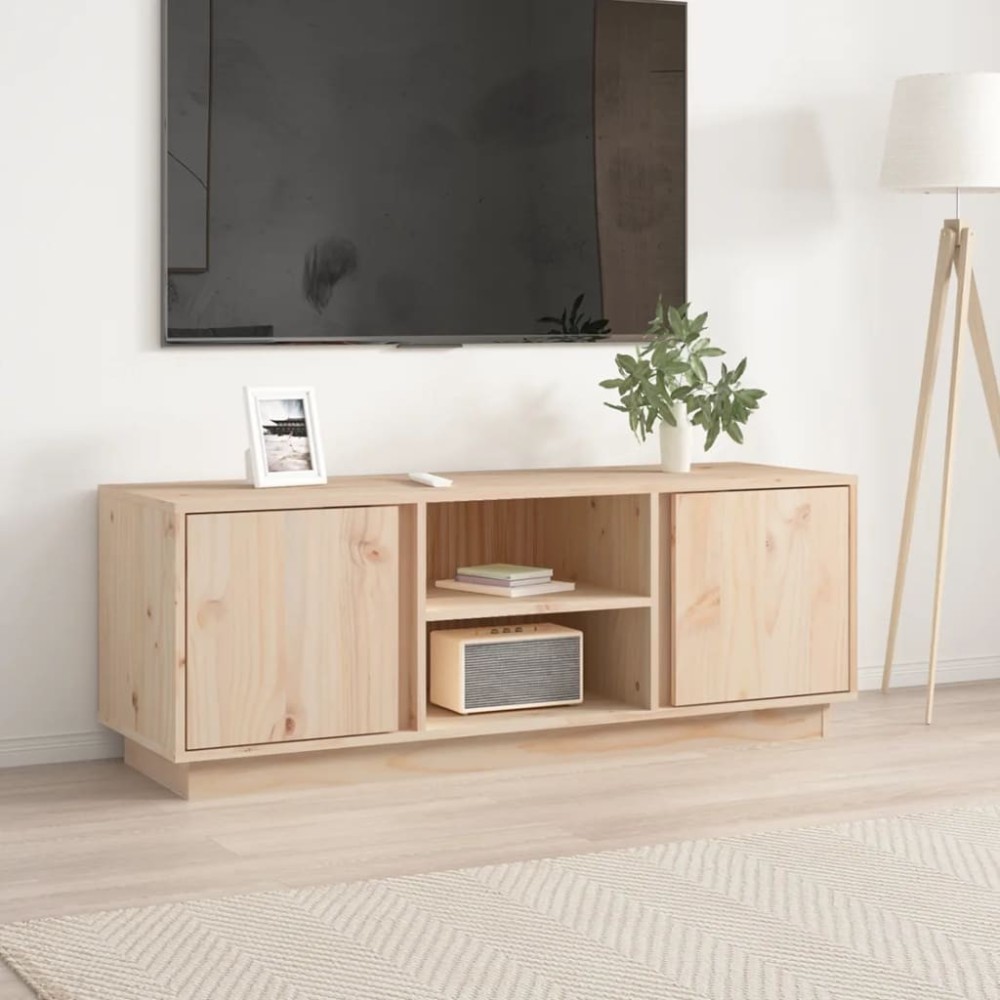 TV Cabinet Honey Brown 110x35x40.5 cm Solid Wood Pine