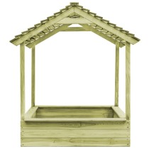 Outdoor Playhouse with Sandpit 128x120x145 cm Pinewood