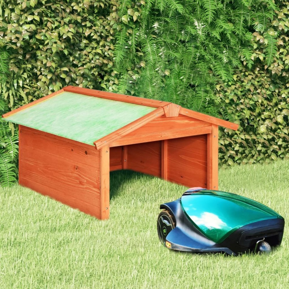 Robotic Lawn Mower Garage 72x87x50 cm Grey and White Firwood