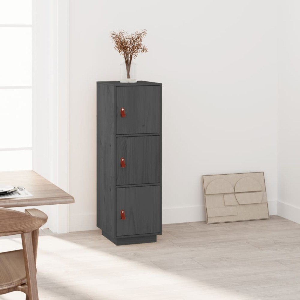 Highboard Black 34x40x108.5 cm Solid Wood Pine