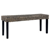 Bench 110 cm Natural Kubu Rattan and Solid Mango Wood