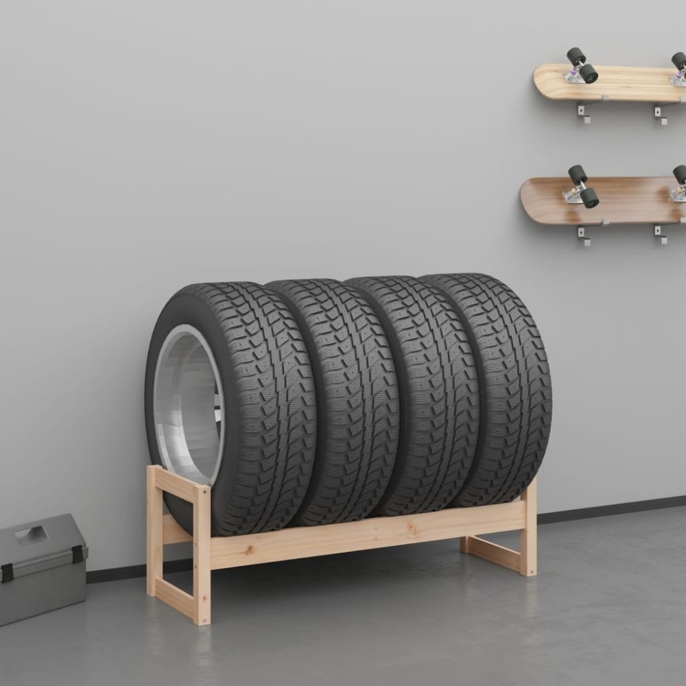 Tire Rack Black 120x40x180 cm Solid Wood Pine