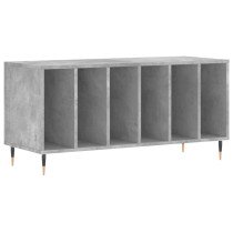 Record Cabinet Concrete Grey 100x38x48 cm Engineered Wood