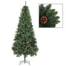 Artificial Christmas Tree with Pine Cones and White Glitter 150 cm