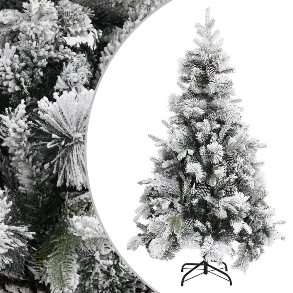 Christmas Tree with Flocked Snow&Cones 150 cm PVC&PE