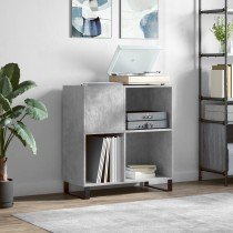 Record Cabinet High Gloss White 84.5x38x89 cm Engineered Wood