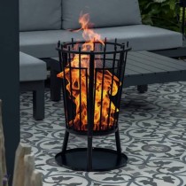 HI Fire Basket with Spark Guard Black 40x61 cm