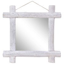 Log Mirror Natural 50x50 cm Solid Reclaimed Wood
