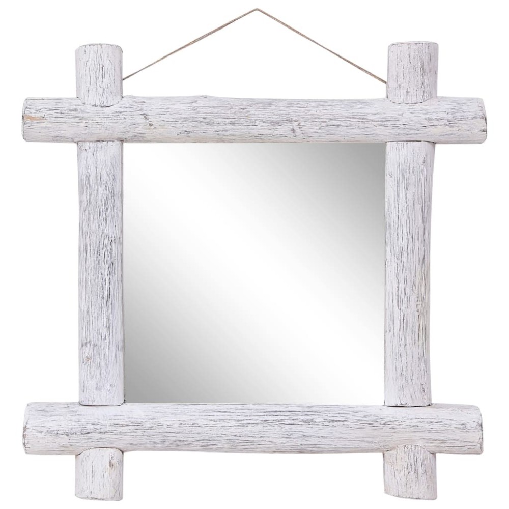 Log Mirror Natural 50x50 cm Solid Reclaimed Wood