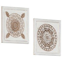 Hand-Carved Wall Panels 2 pcs MDF 40x40x1.5 cm