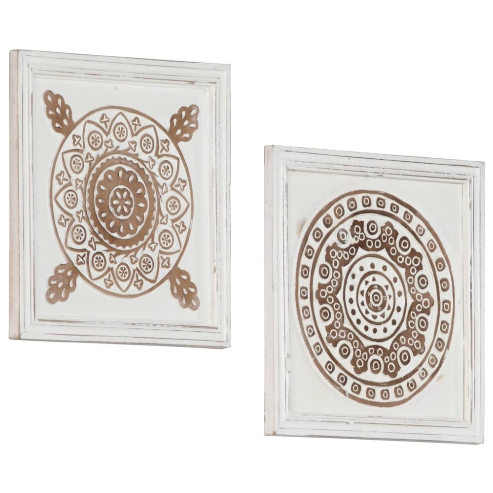 Hand-Carved Wall Panels 2 pcs MDF 40x40x1.5 cm