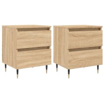 Bedside Cabinets 2 pcs Brown Oak 40x35x50 cm Engineered Wood