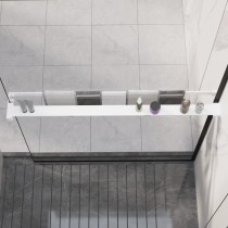 Shower Shelf for Walk-in Shower Wall Black 90 cm Aluminium