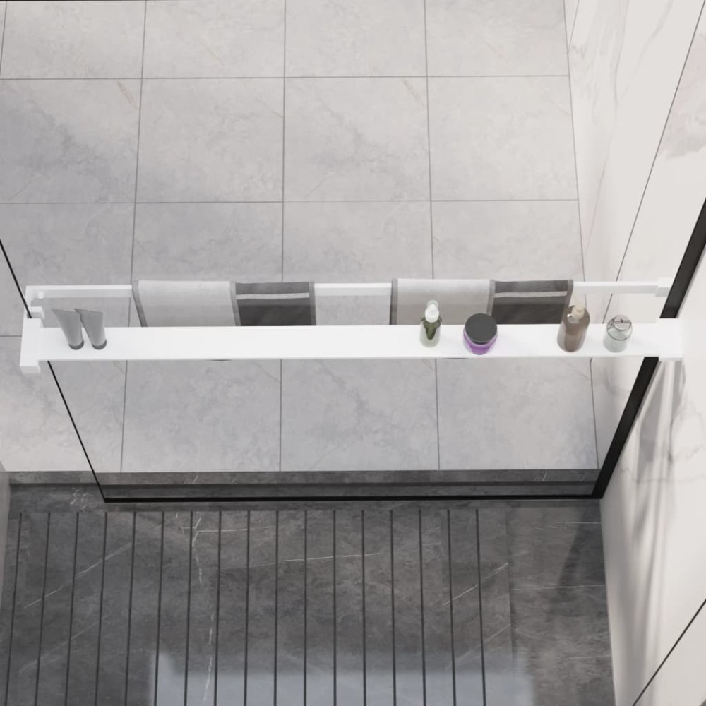 Shower Shelf for Walk-in Shower Wall Black 90 cm Aluminium