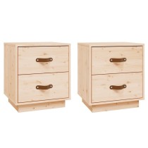 Bedside Cabinet Black 40x34x45 cm Solid Wood Pine