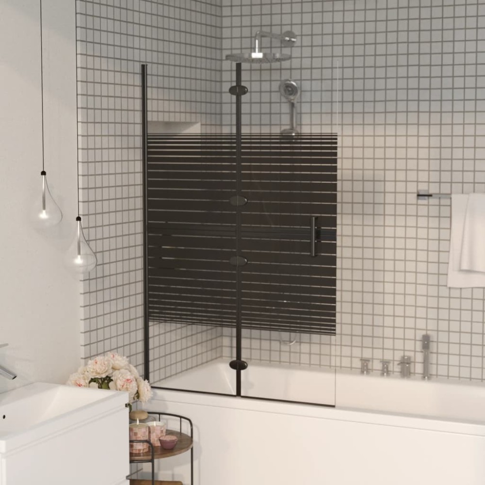 Folding Shower Enclosure ESG 100x140 cm Black