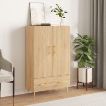 Highboard Schwarz 69,5x31x115 cm Holzwerkstoff