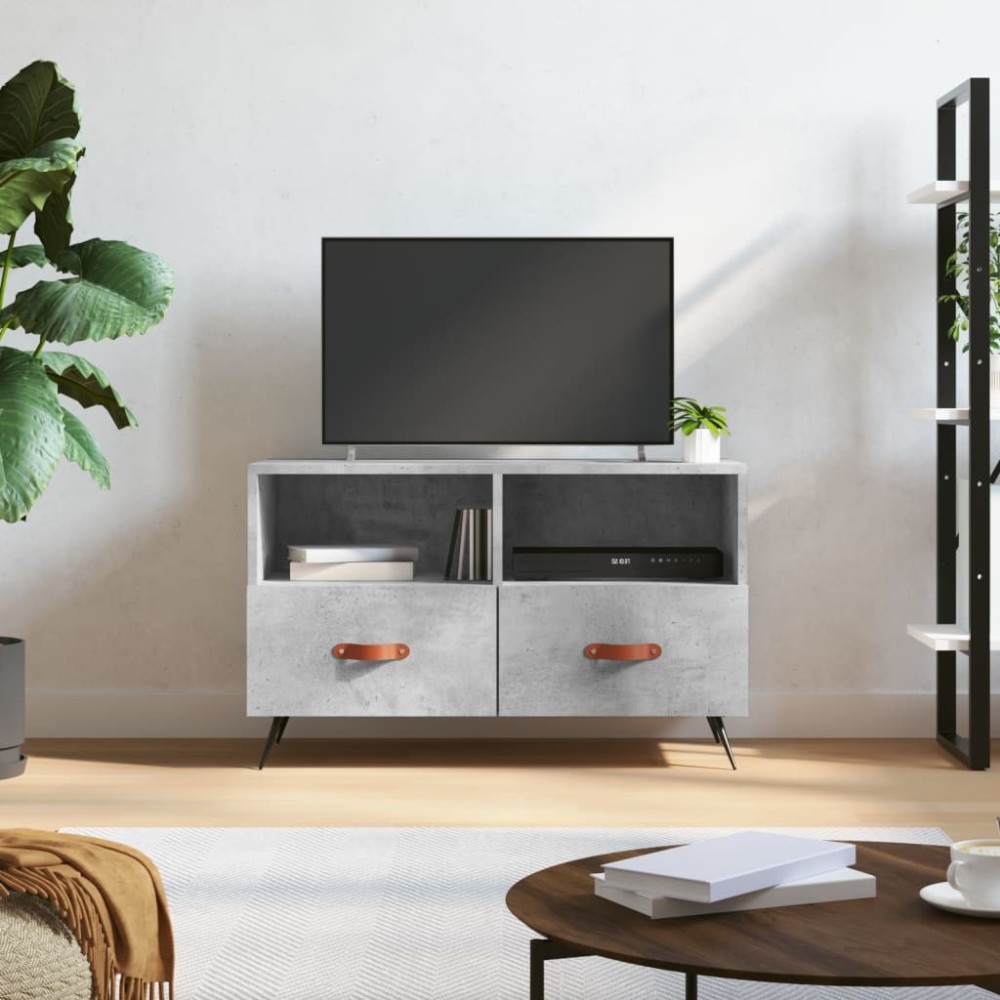 TV Cabinet Concrete Grey 80x36x50 cm Engineered Wood