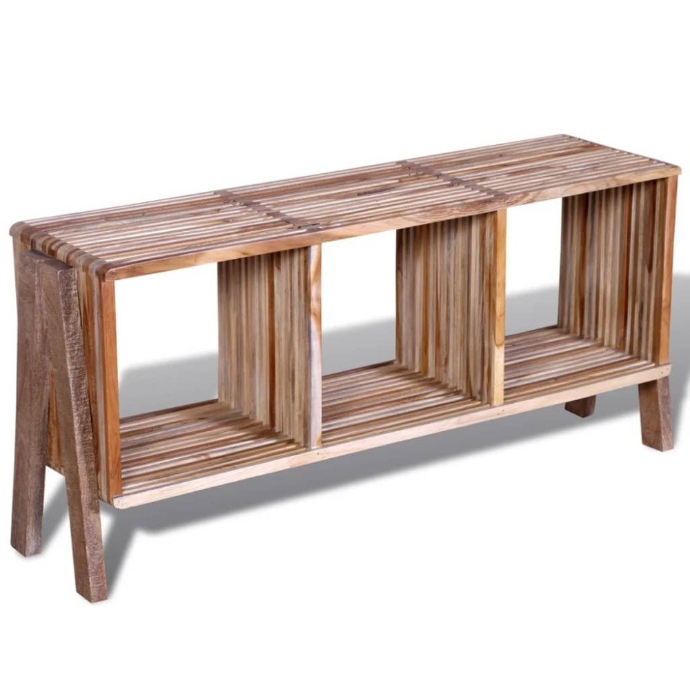 TV Cabinet with 3 Shelves Stackable Reclaimed Teak Colourful