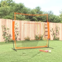 Portable Baseball Net Red&Black 219x107x212 cm Steel&Polyester